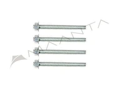 Set of 4 threaded rods M12 13 cm