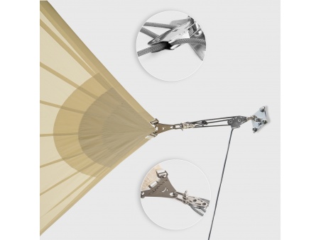 Kit wall mount Muscle x3 with Pulleys and traction booster for shade sails