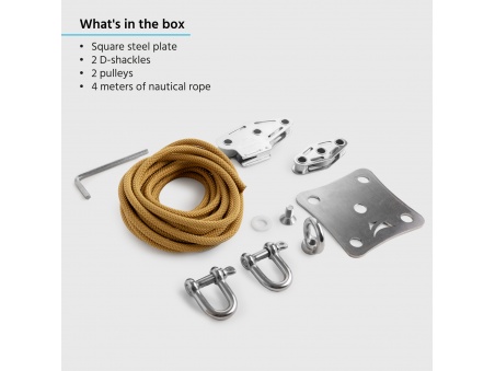 Kit wall mount Muscle x3 with Pulleys and traction booster for shade sails