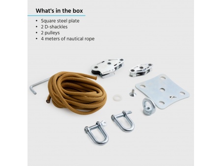 Kit wall mount Muscle x3 with Pulleys and traction booster for shade sails