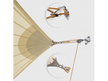 Kit wall mount Muscle x3 with Pulleys and traction booster for shade sails