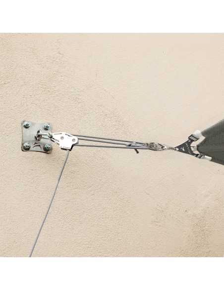 Kit wall mount Muscle x3 with Pulleys and traction booster for shade sails