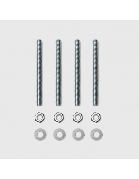 Set of 4 threaded rods made of galvanized steel M10 length 12 cm