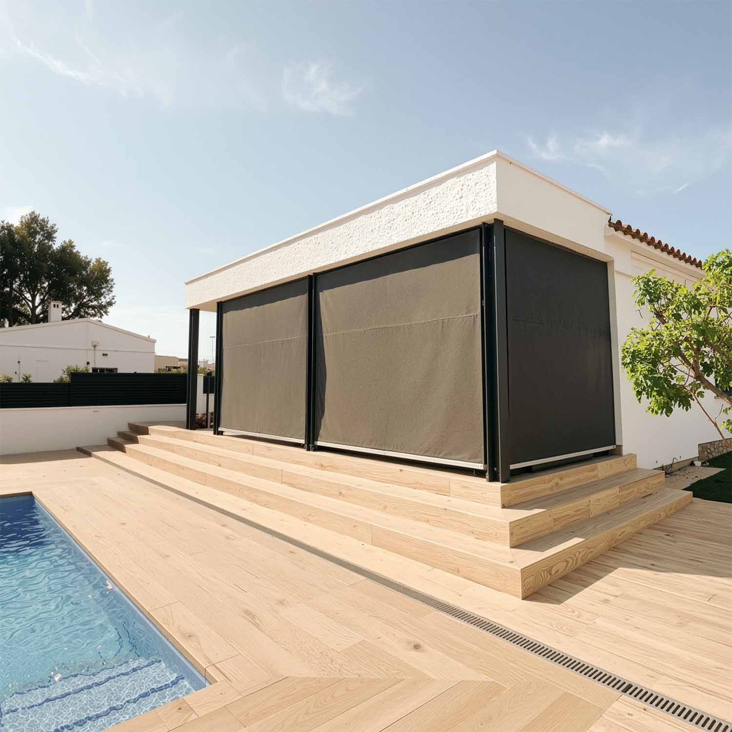 Reef Roll - Outdoor Roller Shade with Cable Guide Standard Sizes