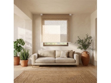 Recta: Roller Shade with Geometric Design Plate