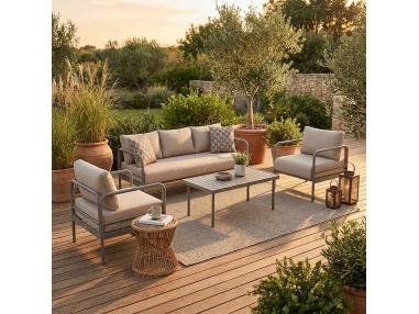 Melina: Garden sofa set with extra-thick cushions