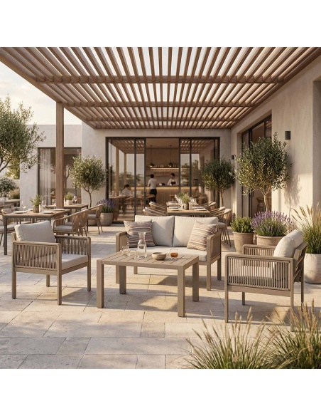 Genova: Handcrafted Garden Lounge Set with Handwoven Rope