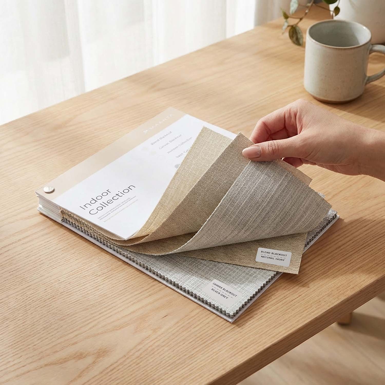 Roller blind fabric samples: Colours & materials