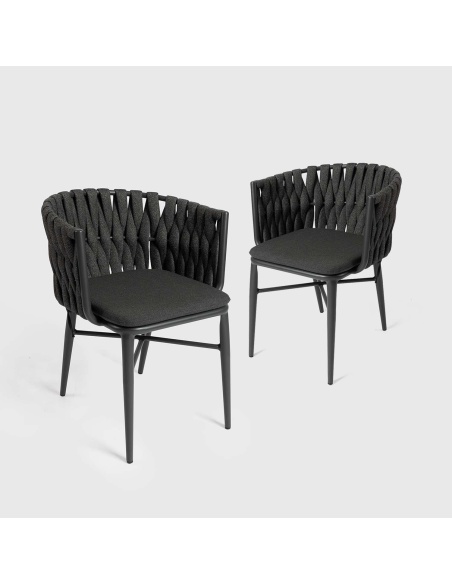 Torcea: Garden Chair with Wide Flat Rope