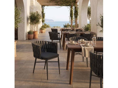 Torcea: Garden Chair with Wide Flat Rope