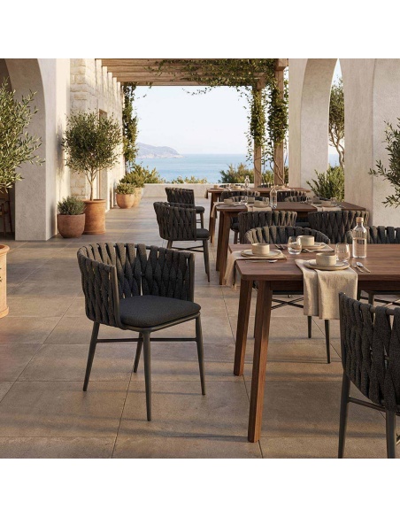 Torcea: Garden Chair with Wide Flat Rope