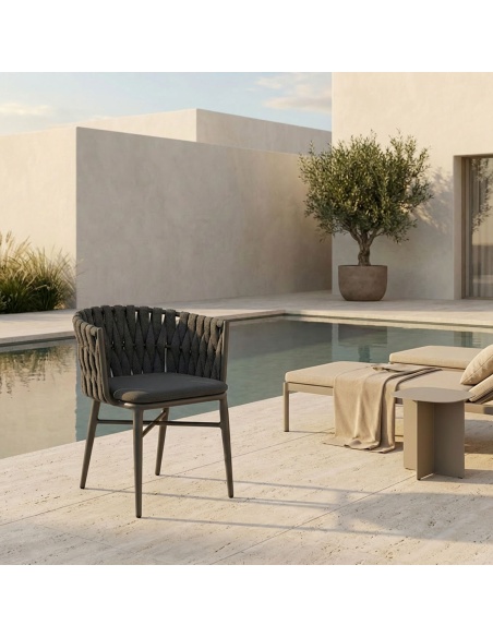 Torcea: Garden Chair with Wide Flat Rope