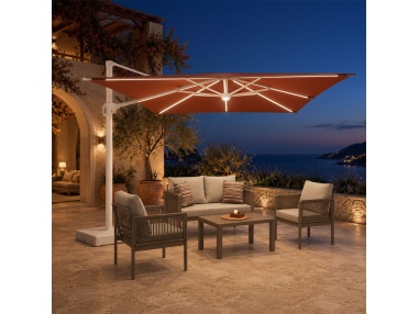 Auriga: Tilting Cantilever Parasol with Integrated Solar LEDs