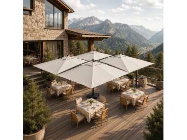 Cygnus Qadro: Four-Canopy Cantilever Parasol 6x6 m