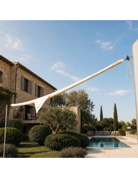EZ Breez Furl Waterproof: Shade Sail with Manual Winder in 90 Seconds
