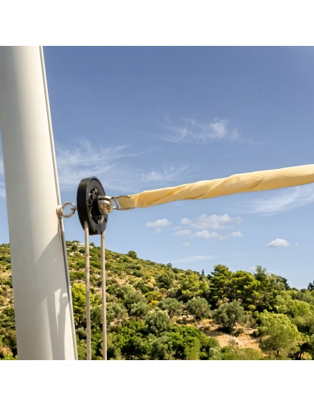 EZ Breez Furl Waterproof: Shade Sail with Manual Winder in 90 Seconds