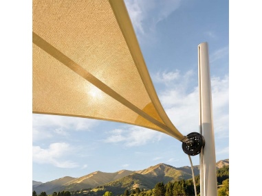 EZ Breez Furl Breathable: Shade Sail with Manual Furler in 90 Sec