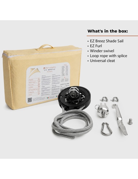 EZ Breez Furl Breathable: Shade Sail with Manual Furler in 90 Sec