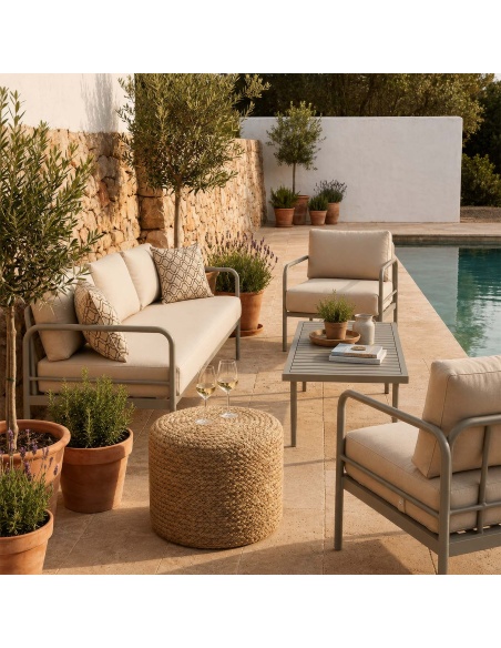 Thyrea: Woven Outdoor Pouffe, Designed by Maanta