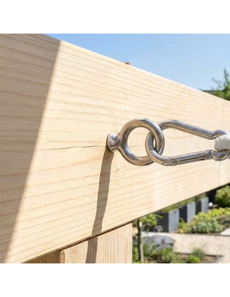 Wood Screw Eye Bolt in Stainless Steel to Anchor Shade Sails