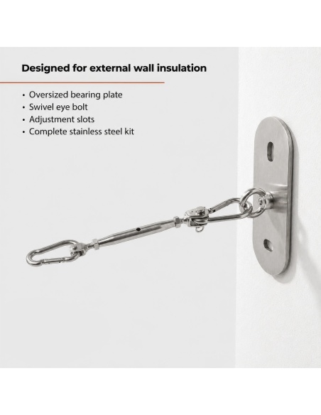 Sartya: Wall Plate Kit for Shade Sails on External Insulation