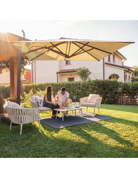 Quieta: 5-Seat Outdoor Sofa Set in Aluminium and Rope