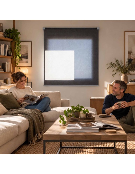 Indoor Light-Filtering Roller Shade with Cotton, Recta Earth
