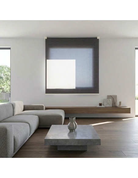 Indoor Light-Filtering Roller Shade with Cotton, Recta Earth