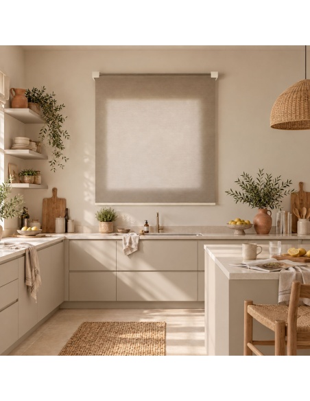 Light-Filtering Roller Shade with Cotton, Kyma Earth