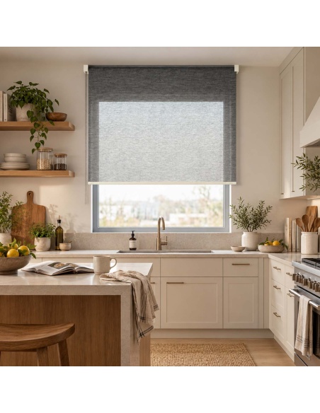 Made-to-Measure Striped Light-Filtering Roller Shade, Kyma Fine Line