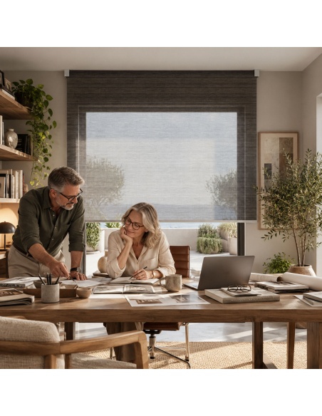 Made-to-Measure Sheer Roller Shade, Kyma Brush