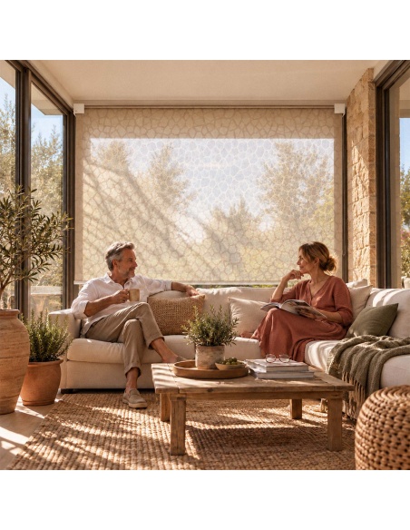 Made-to-Measure Roller Shade with Diamond Pattern, Kyma Diamond