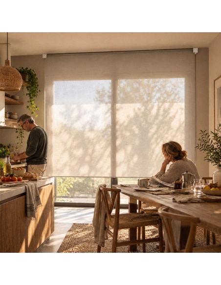 Made-to-Measure Sheer Roller Shade, Kyma Satin